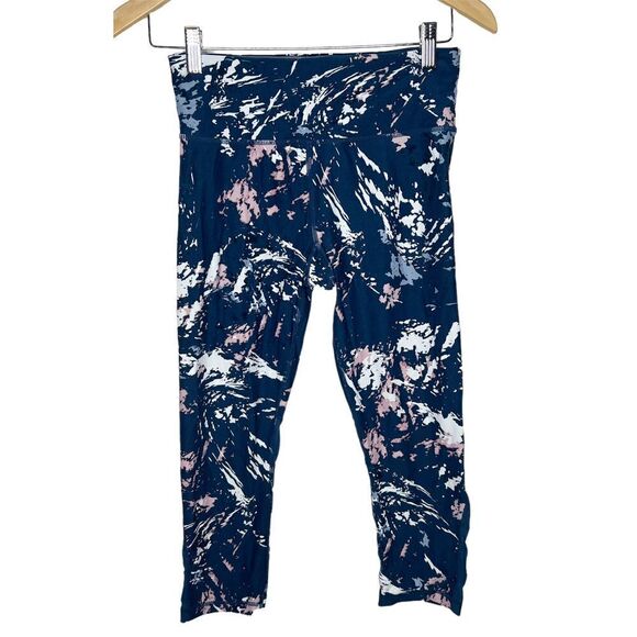 Calvin Klein Patterned High Waisted Cropped Athletic Leggings Tights Size Small - Picture 1 of 6